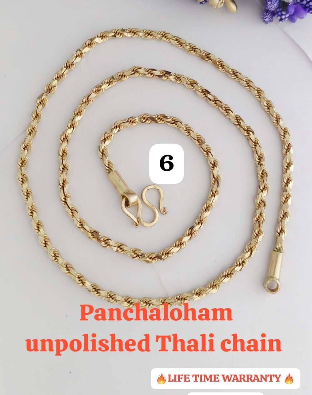 Pure panchalahom gold and silver mix Thali chains