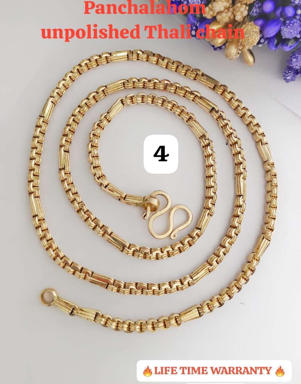 Pure panchalahom gold and silver mix Thali chains