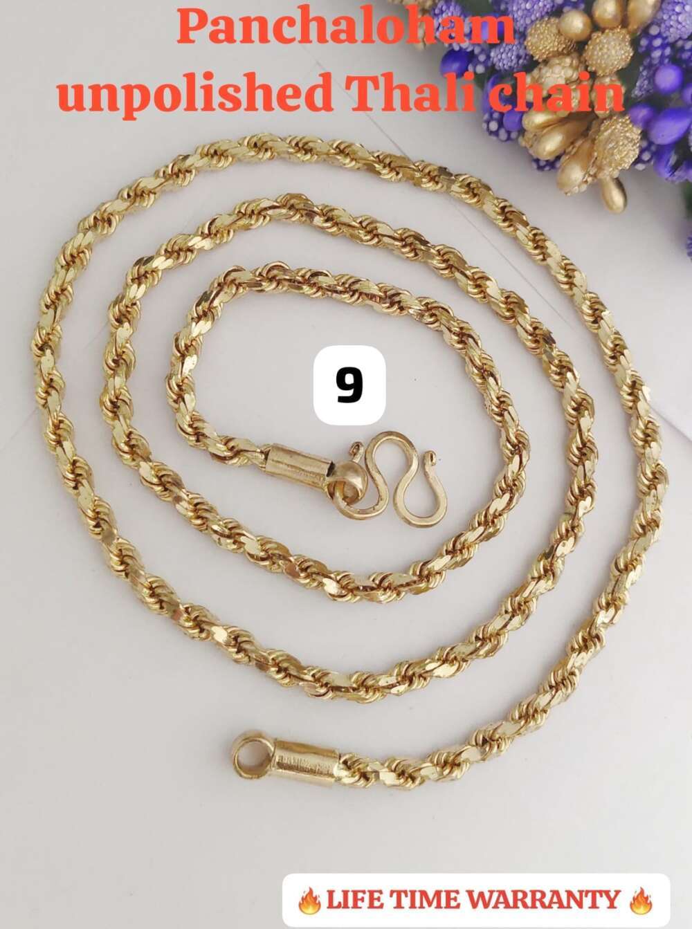 Pure panchalahom gold and silver mix Thali chains