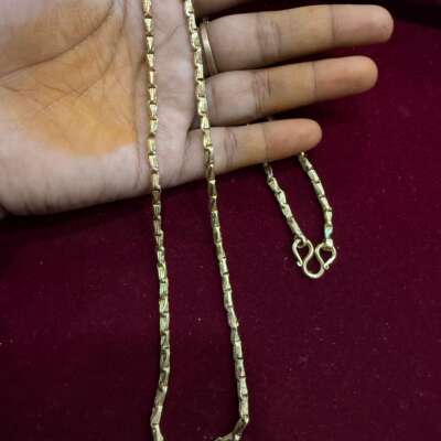 Panchaloham unpolished gold and silver mix Thali chains 24 inches