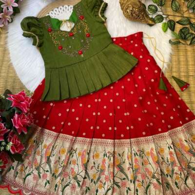 Russian dola silk lehenga