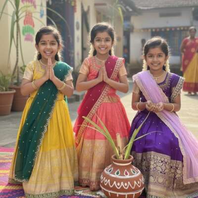 Kids half saree