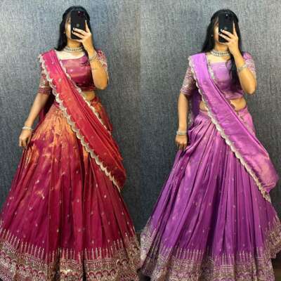 South tissue silk lehenga