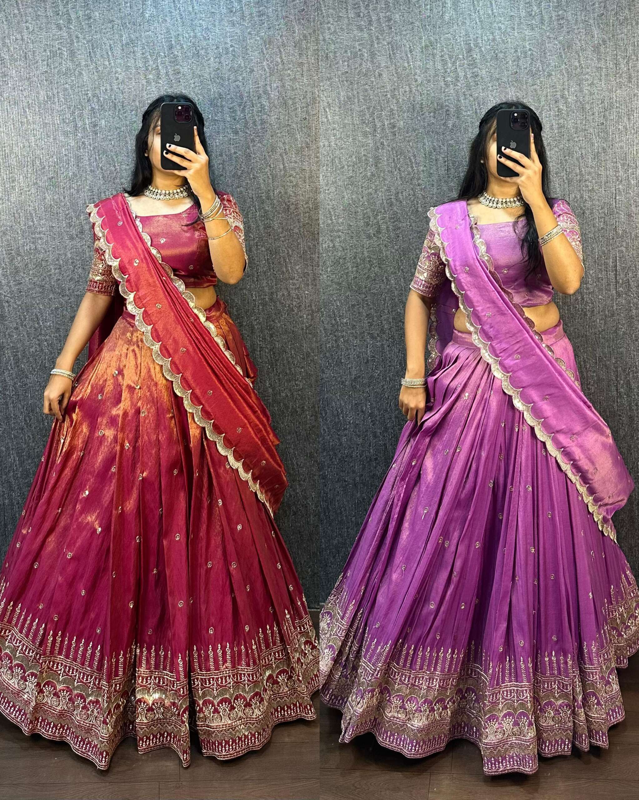 South tissue silk lehenga