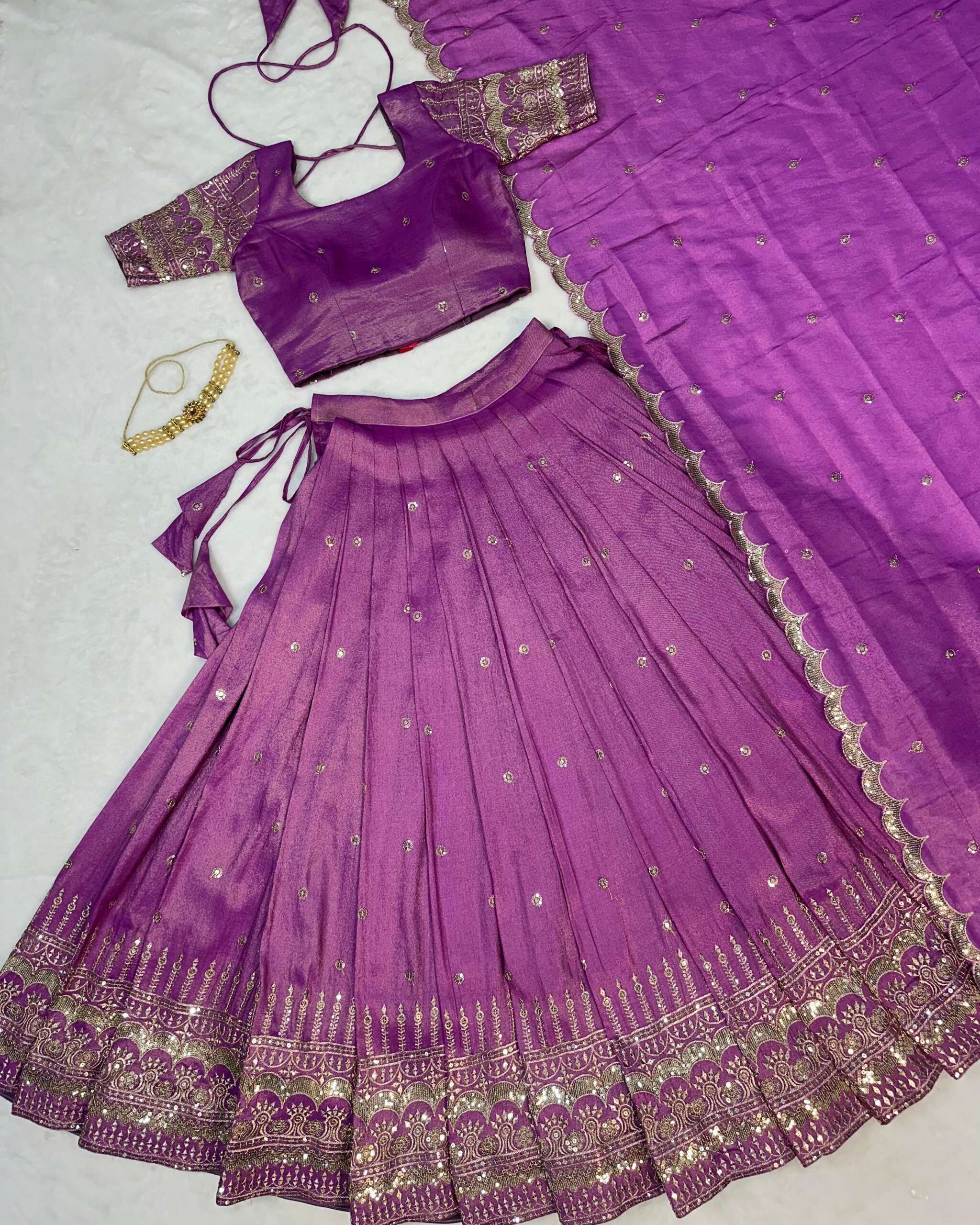 South tissue silk lehenga