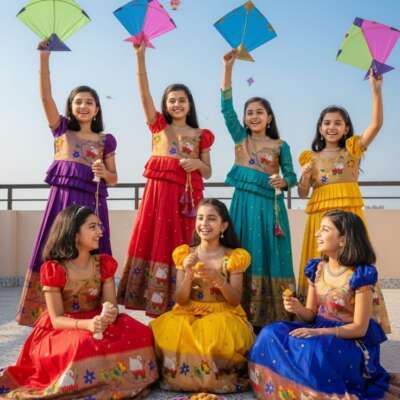 Kids Paithani lehenga
