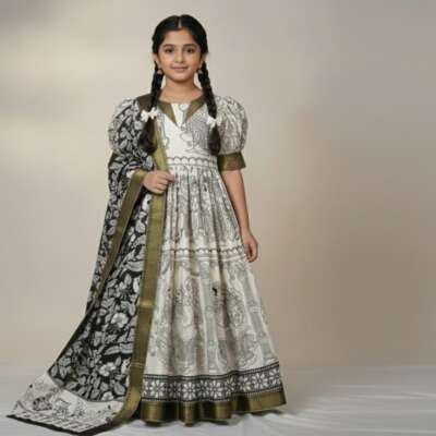 Bigboss Rithu chowdary Kalamkari dress for kids