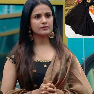 Bigboss Thanuja Maggam work dress with dupatta