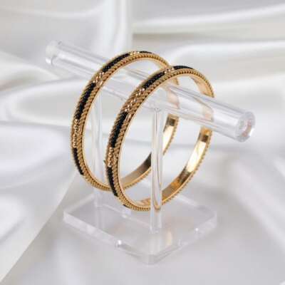 Pure panchalahom black beads bangles pack of 2