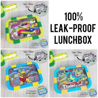 3 grid  steel lunch box with cutlery box inside