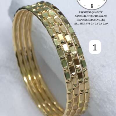 Pure panchalahom unpolished bangles pack of 4