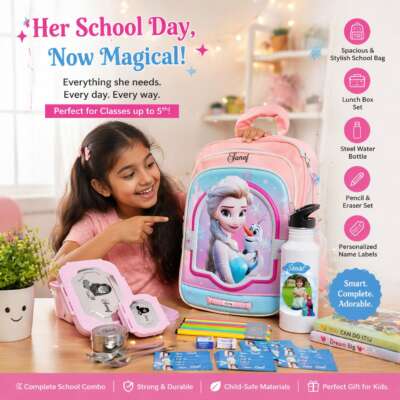 17 inches school bag set