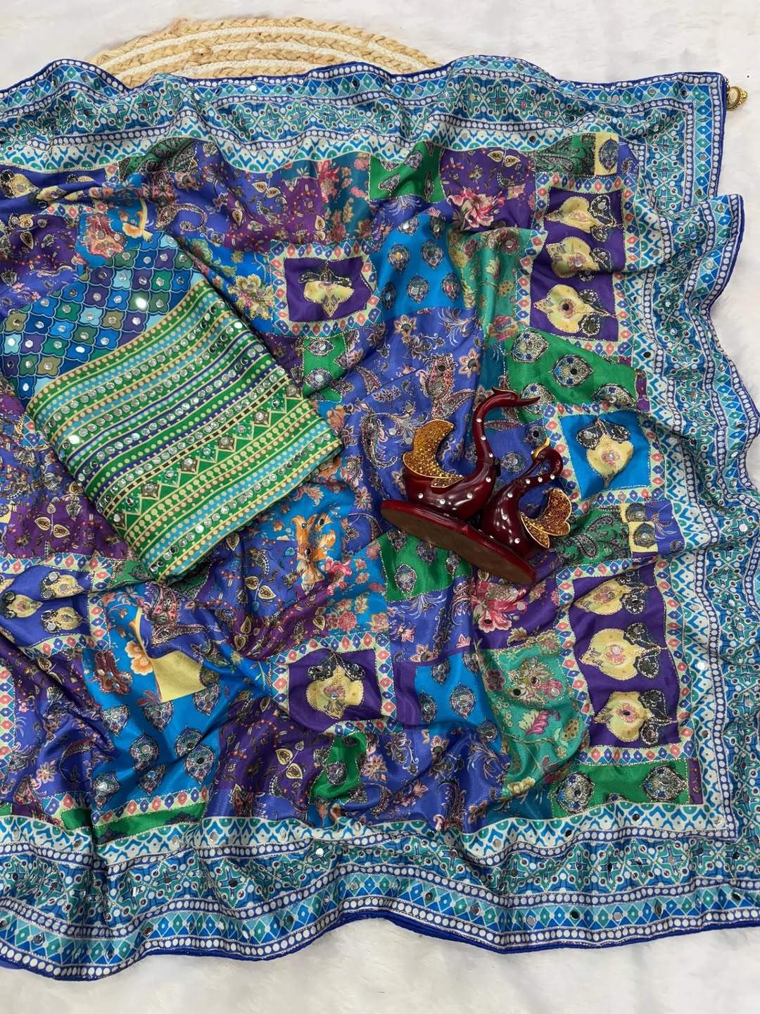 Mom n daughter combo Designer saree with lehenga