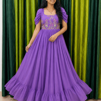 Mul Chanderi Maggam work frock
