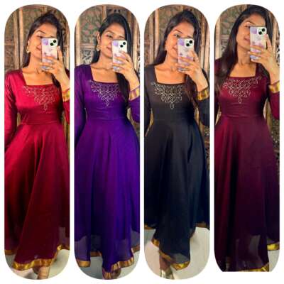 Kolam anarkali dress with dupatta