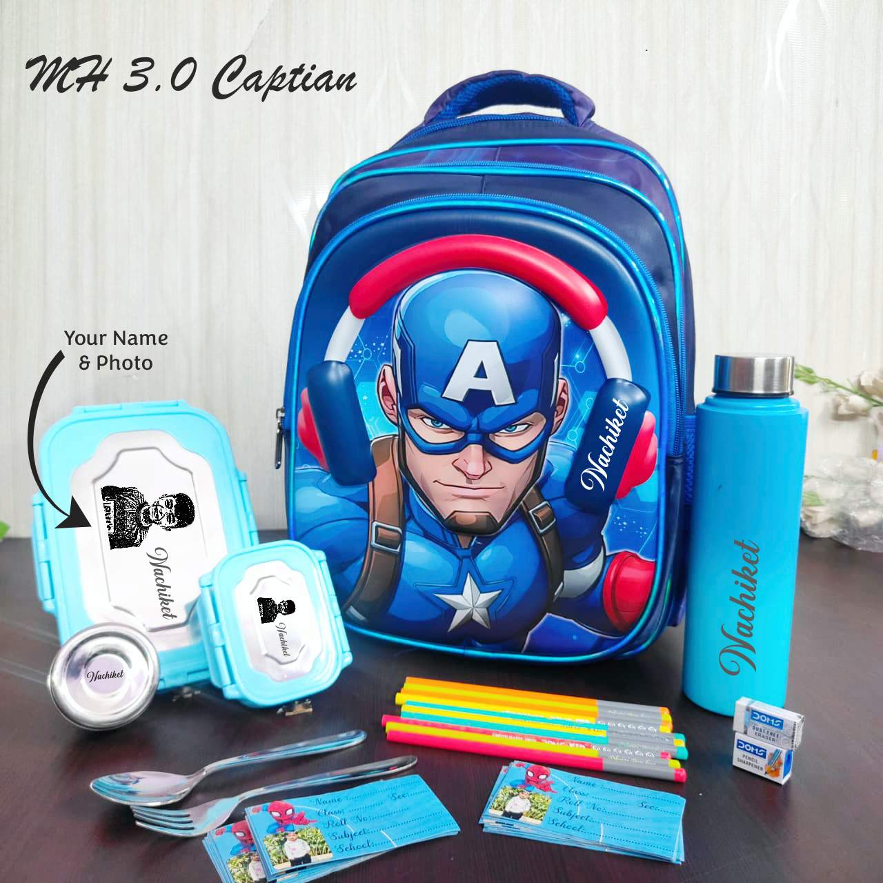 Headphone theme school bag combo set