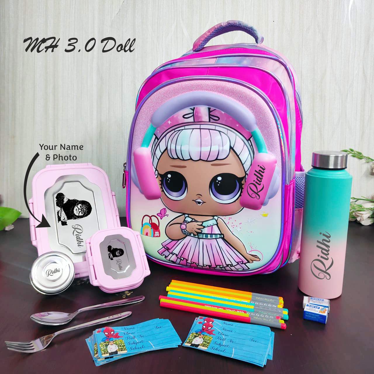 Headphone theme school bag combo set