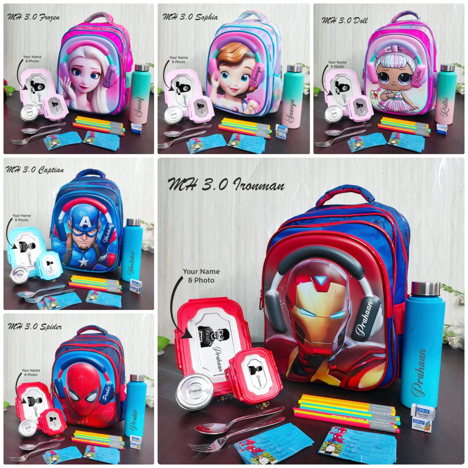 Headphone theme school bag combo set