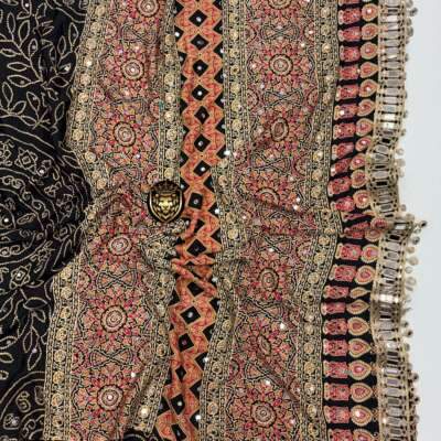 Ajrakh :Visose silk saree