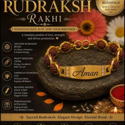 Rudraksh bracelet rakhi ( made with original Rudraksh)