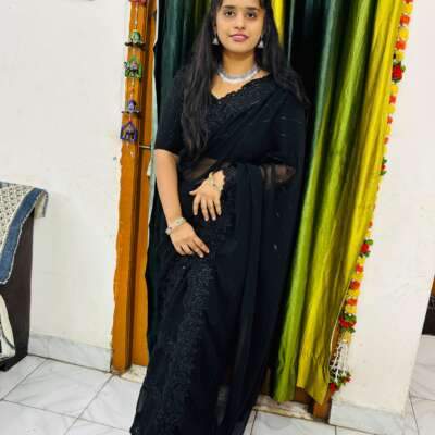 Black : Georgette saree