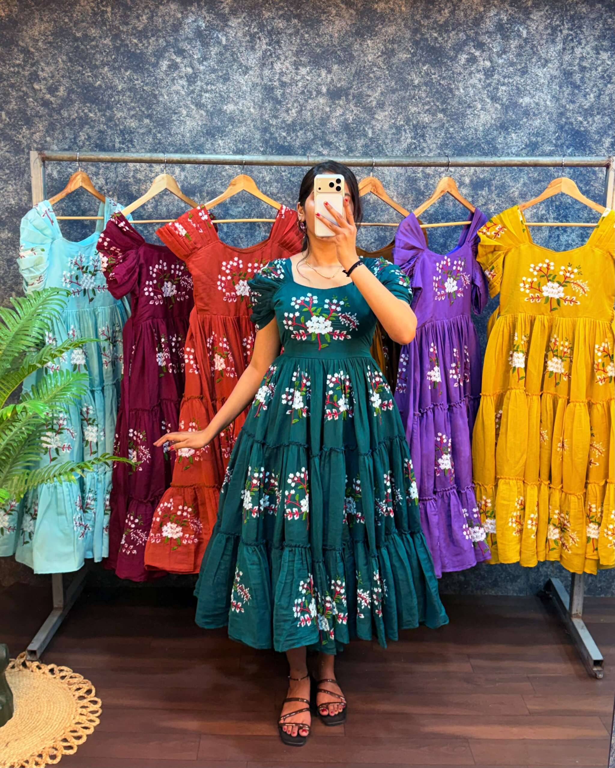 Pm11:South mul cotton embroidery frock