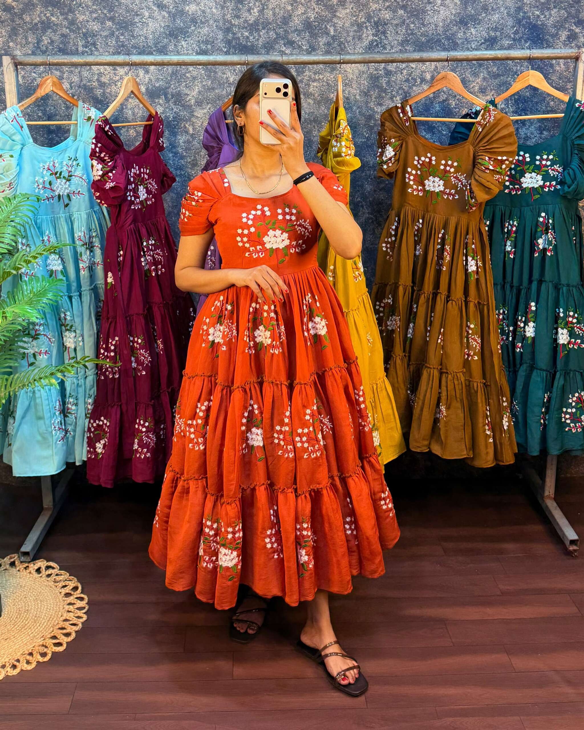 Pm11:South mul cotton embroidery frock
