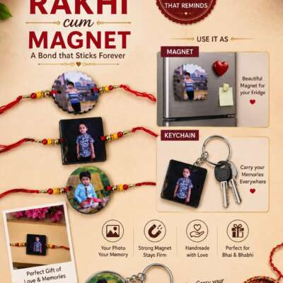 Photo Rakhi Cum Magnet / Keychain