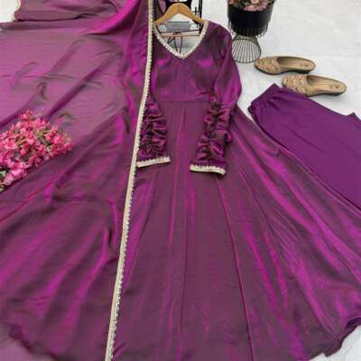 Pooja16:Fendy silk gown