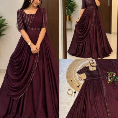 Pooja20/pooja20:Party wear gown with belt