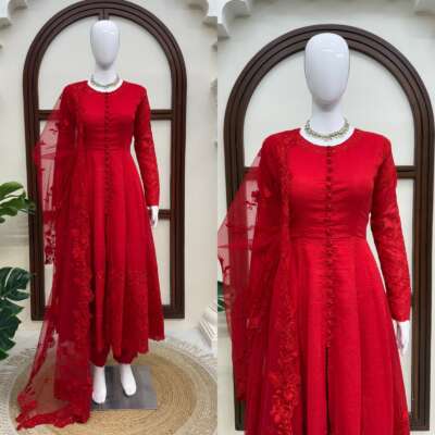 Heavy vichitra silk anarkali:Pooja21/pooja 21