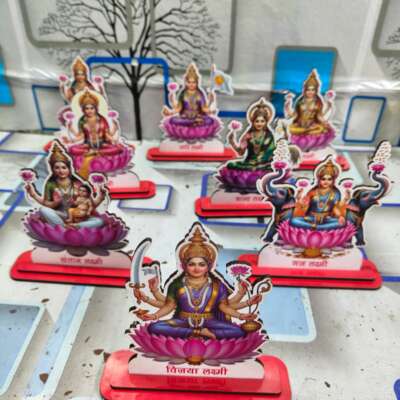 Set of 8 Ashta Lakshmi MDF Stand Figures