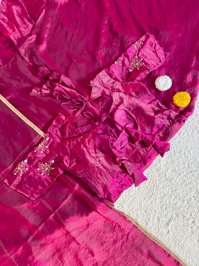 Premium Space silk Maggam work lehenga : Pooja 11