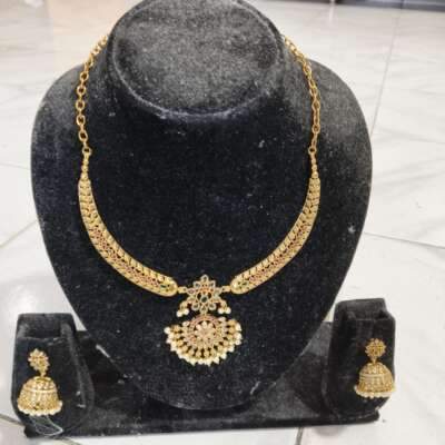Gold finished Kante with jhumka's
